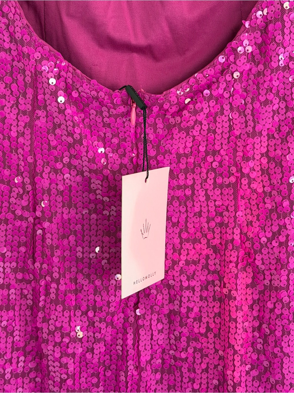 NWT Hello Molly Enchanted Parties Sequin Mini Dress - Hot Pink - Picture 9 of 13